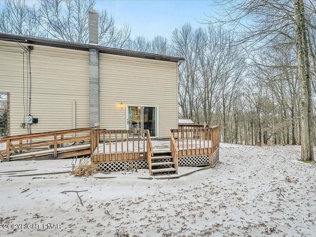 Rear deck and back elevation of the Dallas, PA house