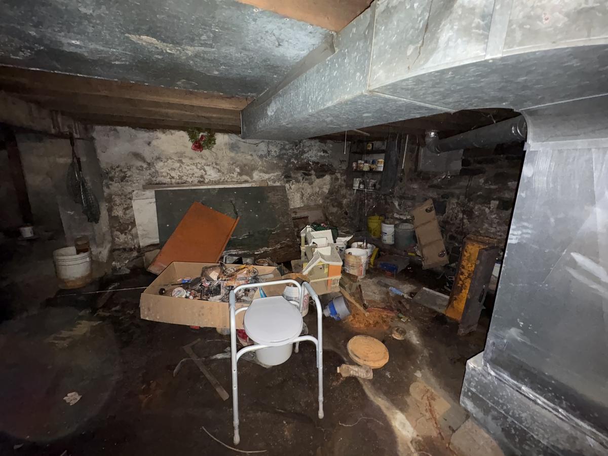 Wilkes-Barre double before — basement with standing water