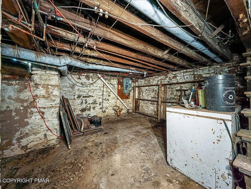 Basement and foundation of the 1901 Williamsport, Pennsylvania Victorian